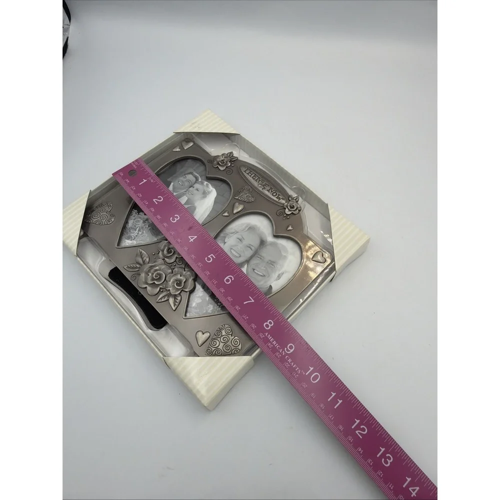 Fetco Then & Now Double Heart Wedding Anniversary Picture Frame 3.5x5 NIB